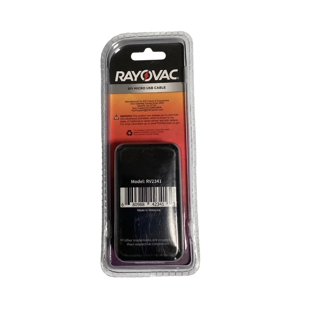 Rayovac Fusion 6ft Micro USB Cable Purple Braided Charge Sync Cord USB-A‎ 6 Foot